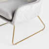 Velvet Armchair | Grey Accent Dressing Table Lounge Chair Metal Frame