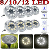 Solar In Ground Lights Outdoor Buried Lamp Disk 8/10/12LED Lawn Pathway Garden