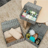 SET OF 3 RESIN WOVEN WICKER HAMPER BASKET STORAGE BOX WITH LID&LOCK GIFT