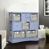 Side Cabinet Hallway Living Room Storage Cupboard With Drawers Rattan Baskets