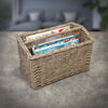 Wicker Multi-Purpose Magazine Newspaper Storage Rack Holder Basket Box