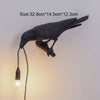 Lucky Bird Table Lamps Resin Crow Desk Lamp Bedroom Wall Sconce Light & UK PLUG