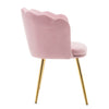 4x Velvet Upholstered Accent Chair Wing Back Armchair w/ Pilows Metal Legs Pink