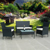 Rattan Garden Furniture Set 4 PCS chairs sofa Table Outdoor Patio Conservatory