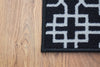 New Grey Trellis Long Hallway Stairs Runner Non Slip Kitchen Washable Mat Rug UK