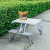 Portable Aluminum Table and Bench Sets 4 Seat Camping Dining Picnic w/Carrying