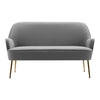 Grey Velvet Upholstered 2 Seater Sofa Couch Settee Wing Back Tub Chair Armchair