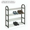 UK 4 Tier Metal Shoe Rack Slated Shoe Storage Stand Organiser Shelf Unit New