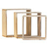 Set of 3 Square Wooden Wall Shelves Cubes Floating Storage Units Display Boxes