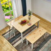 Solid Wood Dining Table and Chairs 2 Bench Set Dining Room Home Furniture New