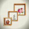Set of 3 Cube Shaped Floating Wall Shelves Storage Display Shelf Decor Natural