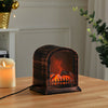 Mini Tabletop LED Fireplace Lantern Log Fire Effect Decorative Lamp Home Decor