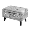 Storage Stool Trunk Pouffe Footstool Ottoman Bedroom Crushed Velvet Chest Chair
