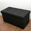 Practical Folding Cuboid Button Footstool Ottoman Bench Storage Home Furni Black
