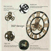 Wall-Clock Gear Horologe Numeral Wooden Living-Room Retro Vintage European-Style