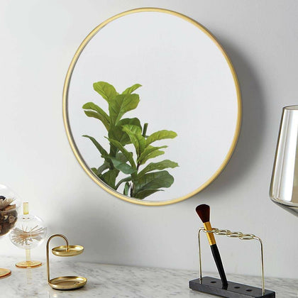Gold Round Wall Mirror Bathroom Frame Mirror Iron Wall Mounted Mirror 50CM