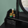 Wooden Dressing Table w/4 Mirror Stool Vanity Makeup Desk Stool Set White/Black