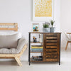 Industrial Storage Cabinet Freestanding Cupboard Sideboard w/ 3 Shelves & Door