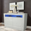 LED Sideboard Cabinet Storage Cupboard 2 Doors Unit High Gloss Front Dining Room