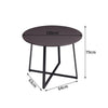 Wood Tabletop Round Dining Table Walnut Black Powder Coated X Shaped Metal Legs