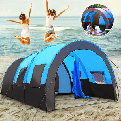 Portable Large 8-10 Man Camping Tent Family Group Outdoor Hiking Travel Room UK