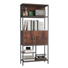 Multifunctional Bookshelf Storage Cabinet 2 Door Bookcase w/ Shelves & Cupboard