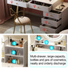 Modern Dressing Table Vanity Set Makeup Desk w/ Mirror & 5 Drawers 4 Shelves
