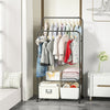 Metal Open Wardrobe Double Clothes Rail Rack Garment Hanging Stand Storage Shelf
