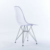 Transparent Clear Modern Ghost Eiffel Dining Chair Office Retro Chrome Legs UK