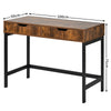 COMPUTER DESK WITH 2 STORAGE DRAWERS HOME OFFICE STUDY WRITING DESK WOODEN TABLE