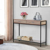 Console Table Worktop Bottom Shelf 2 Drawer Industrial Minimal Style Oak