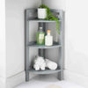 Bathroom Corner Shelf 3 Tier Shelving Rack Unit Grey Display Stand Home Storage
