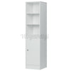 White Bathroom Cabinet Tall Cupboard 1 Door 5 Shelves Unit Storage Home Bookcase