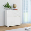 UKING Sideboard High Gloss Cabinet Cupboard Storage Chipboard With Drawer & Door