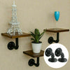 2PC Pipe Shelf Brackets Industrial Iron Rustic Wall Floating Shelves Supports UK