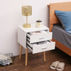 2 Drawer Wooden Bedside Table Cabinet Nightstand Storage Bedroom Furniture