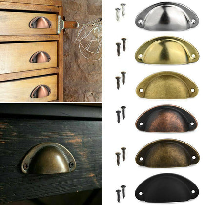 6/12 Pcs Cup Pull Shell Handles Half Moon Kitchen Cupboard Cabinet Door Drawer
