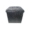 Crushed Velvet Diamante Storage Ottoman Seat Box Pouffee Foot Stool Cover Home