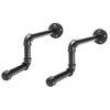 2PCS Wall-Mounted Clothes Rack Rail Industrial Pipe Metal Hanging Display Shelf
