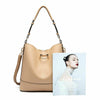 2 pcs Set Bucket style Handbag Ladies Faux Leather Large Shoulder Tote Bag