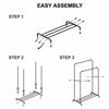 Heavy Metal Double Clothes Rail Hanging Rack Garment Display Stand Storage Shelf