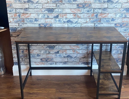 Modern Small Computer Desk Writing Office Metal Rustic Dressing Table Shelves