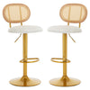Bar Stools Set of 2 Dining Chair Swivel Velvet Pub Bar Lounge Chairs HT
