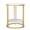 Elegant Marble Coffee Table Circle Side Table fr Bedroom Living Room Office Home