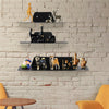 Set of 3 Black Floating Wall Shelves Storage Display Shelf Bookcase Decorations