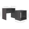 Coffee Table Set Chipboard Accent Side Nesting Tables High Gloss Grey