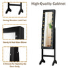 18 LEDs Jewelry Cabinet Floor Standing Storage Organizer w/Mirror Adjustable