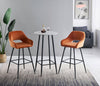 2X Bar Stools Fabric Breakfast Chairs Padded Seat Metal Leg Black Dining Kitchen