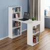 White Computer PC Desk Laptop Student Study Table Bookcase Shelving Workstation