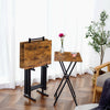 HOOBRO Side Table 4 Set, Folding Tray Table TV Trays Industrial Snack Tables